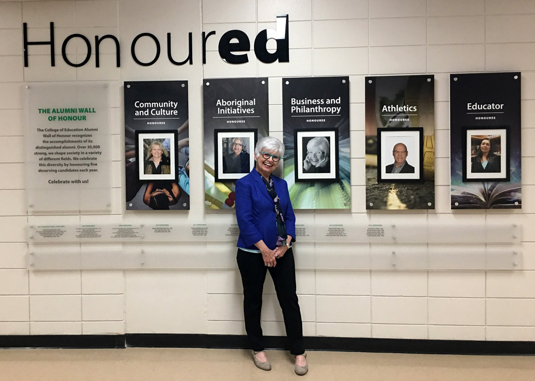Maureen was honoured by the College of Education in 2016 when she was chosen for their Wall of Honour in the Business/ Philanthropy category.