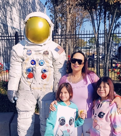 Dawn Pratt has taken her daughters on educational trips, including to the NASA Space Center Houston. (Photo: supplied)