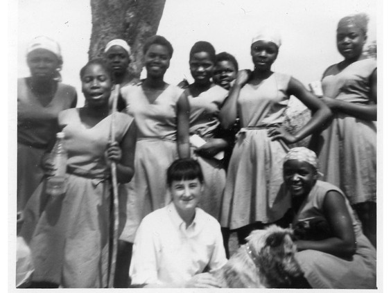 Williams, lower middle, with her students as a Peace Corps teacher at Meta School in Mbeya, Tanzania, circa 1964. PHOTO BY SUPPLIED PHOTO /jpg