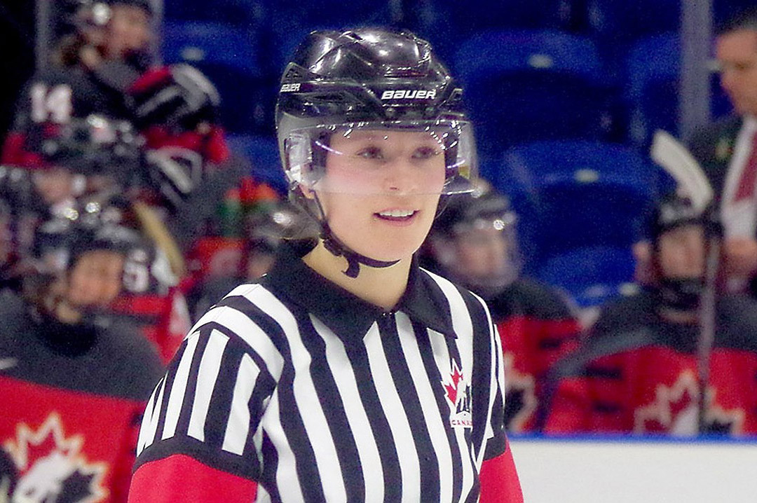 USask College of Education alumna Cianna Lieffers has been selected as one of the on-ice officials for this month’s Olympic Winter Games in Beijing. (Photo: Hockey Canada Images)