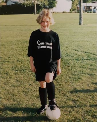 Myranda Reimer as a young soccer player