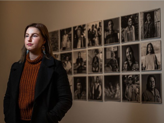 Olivia Kristoff is a co-curator of Depth of Field, which is on display at Wanuskewin Heritage Park. Depth of Field is a survey of photos by six Indigenous artists. Photo taken in Saskatoon, SK on Friday, January 28, 2022. PHOTO BY MATT SMITH /Saskatoon StarPhoenix