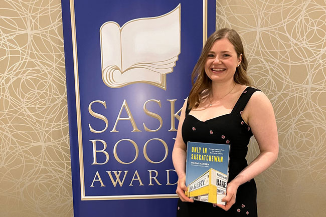 Photo of Naomi Hansen at the Sask Book Awards