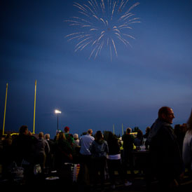 Fireworks during Homecoming game